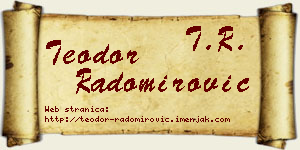 Teodor Radomirović vizit kartica